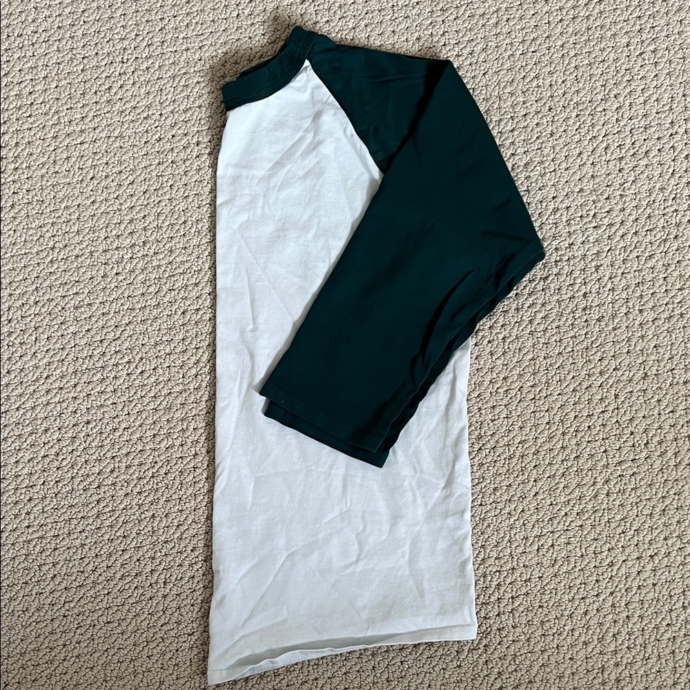 Perfectwhitetee Forest Green and White Tee - Picture 2 of 5